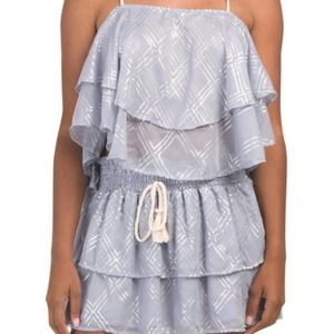 SURF GYPSY Juniors Metallic Deco Print Top m NWT